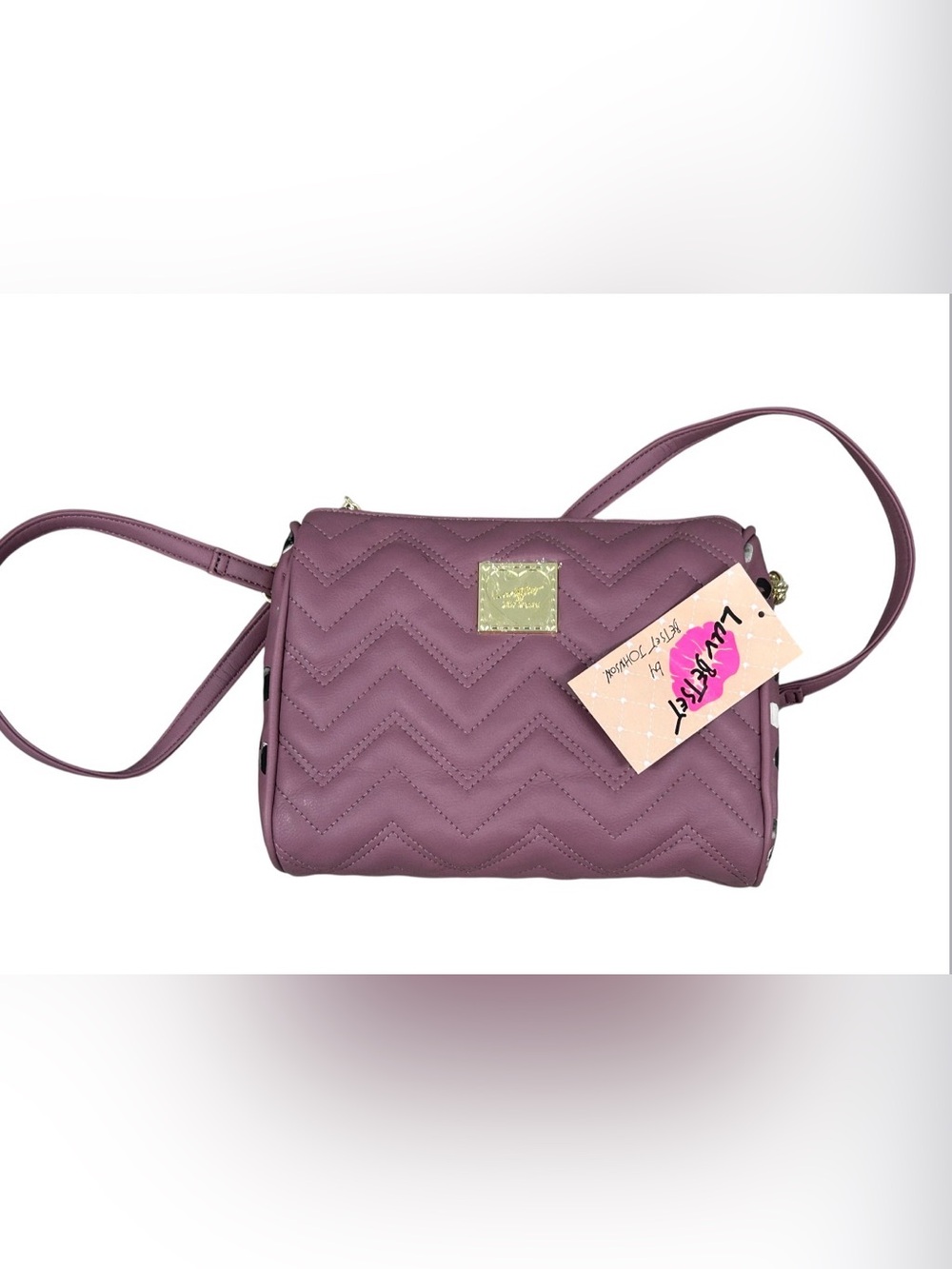 Betsey Johnson Luv Betsey Mauve Hallie Crossbody Bag